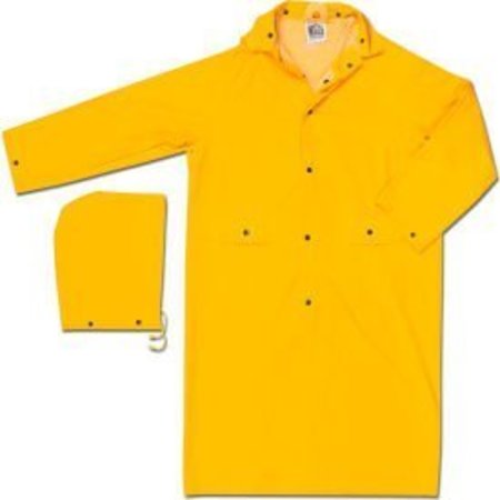 MCR SAFETY MCR Safety 200CX5 Classic Rain Coat, 5X-Large, .35mm, PVC/Polyester, Detachable Hood, Yellow 200CX5